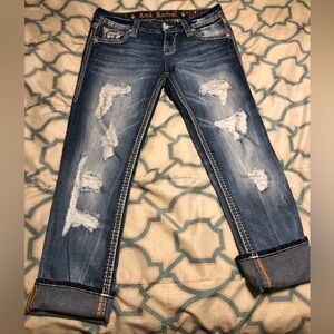 Rock Revival Women's 27 Distressed Easy Crop Jeans